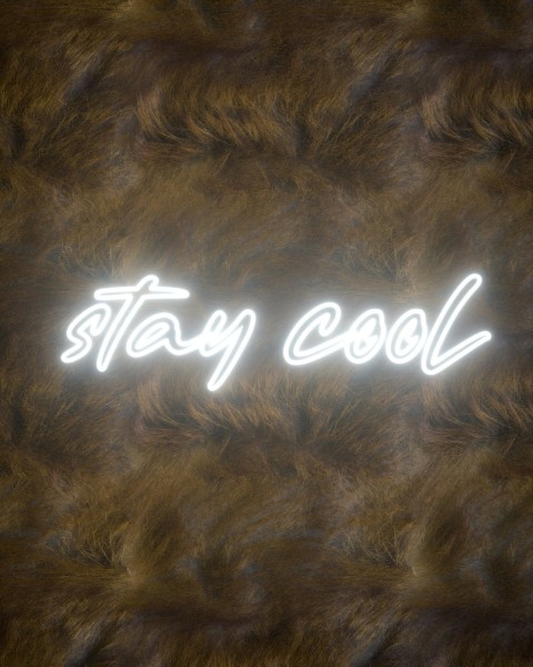 a neon sign that reads stay cool p9zjQ