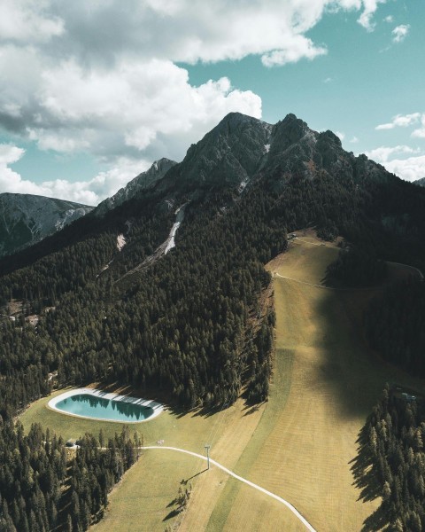 aerial photography of trees and mountain during daytime