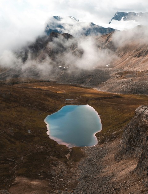 aerial view of body of water on the hill f2_5fKz