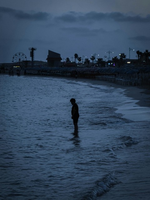 a person standing in water