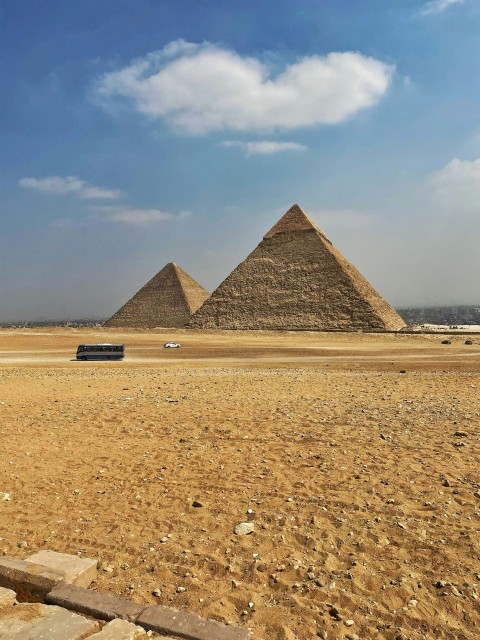 the pyramids of giza are in the desert