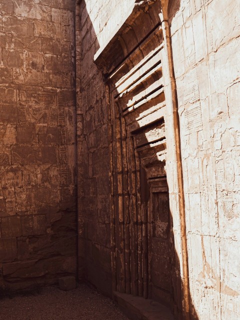 a door in a stone building