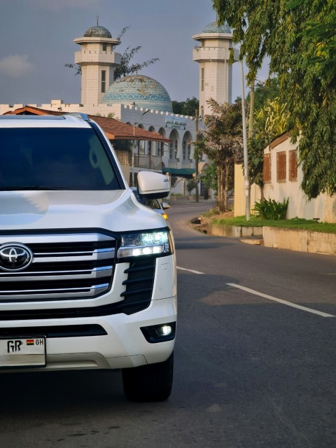 a white truck on a road