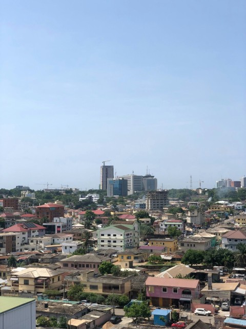 a view of a city from the top of a building