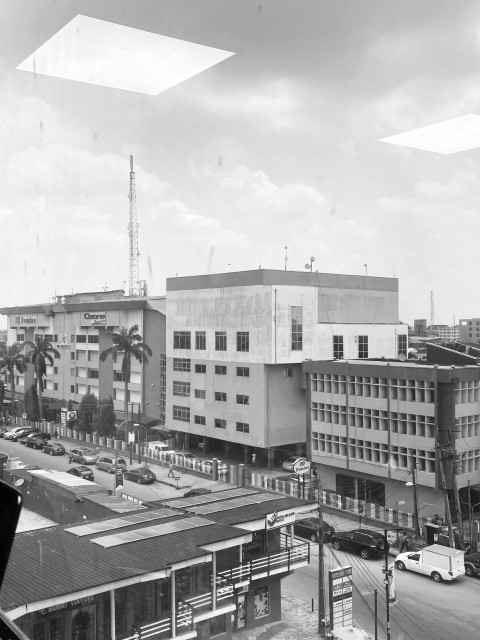 a black and white photo of a city