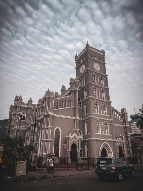 a large building with a clock tower