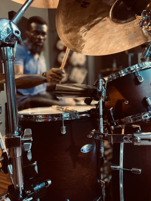 a person playing the drums