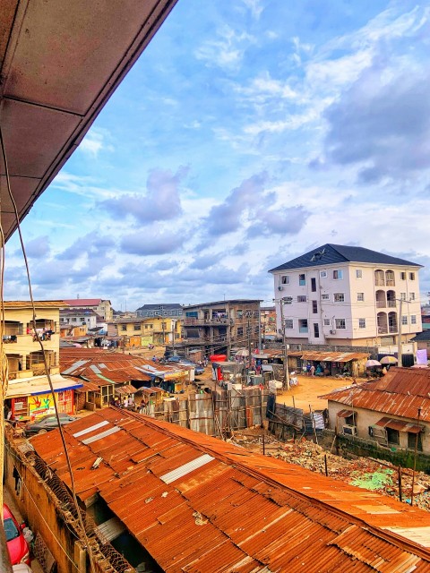 a view of a city from a rooftop