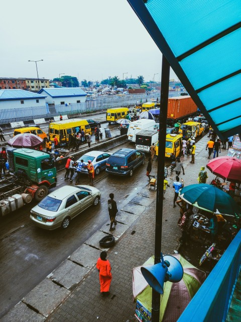 a busy street full of traffic