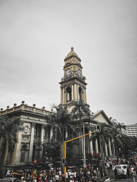 a very tall building with a clock tower