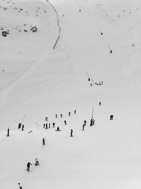 snowboarders on snow hill