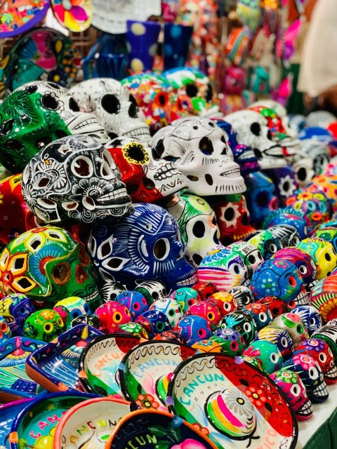 a group of colorfully decorated eggs