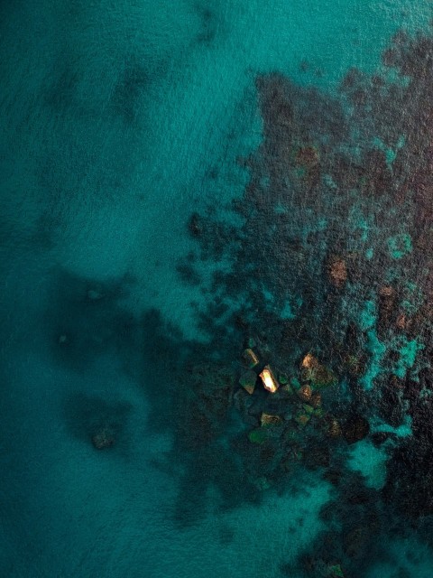 aerial photo of islet