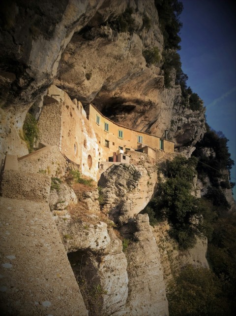 beige concrete village on mountain