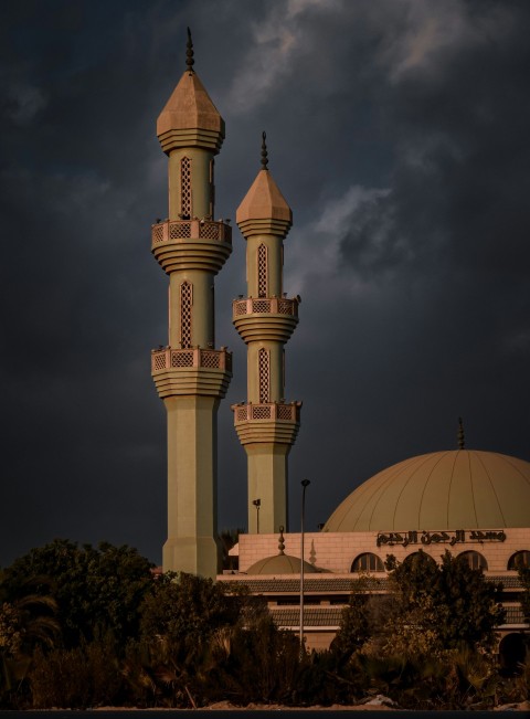 a building with towers and a dome