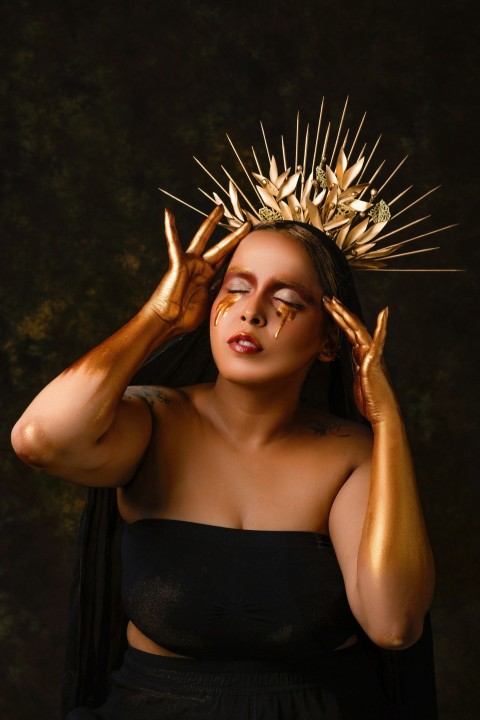 a woman with a crown on her head