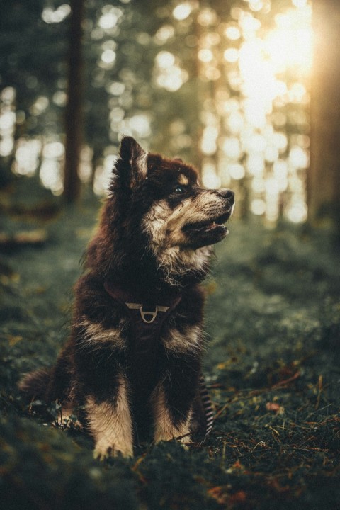 brown and black wolf cub macro photography