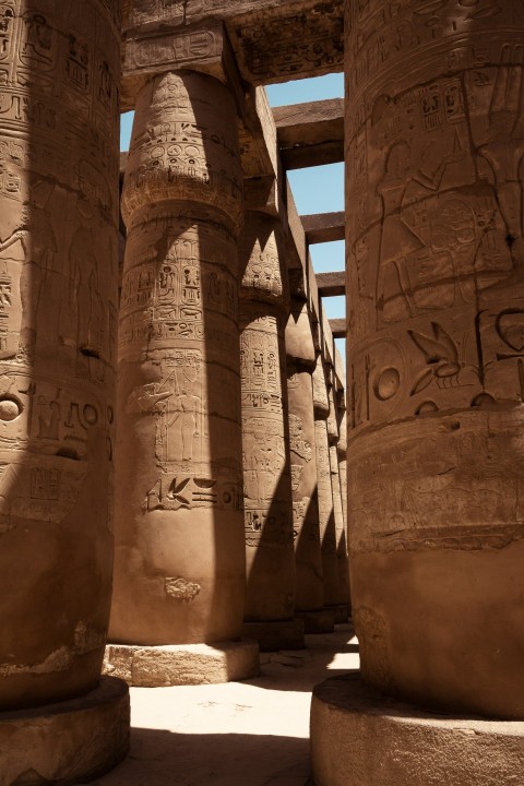 brown stone egyptian temple ruin