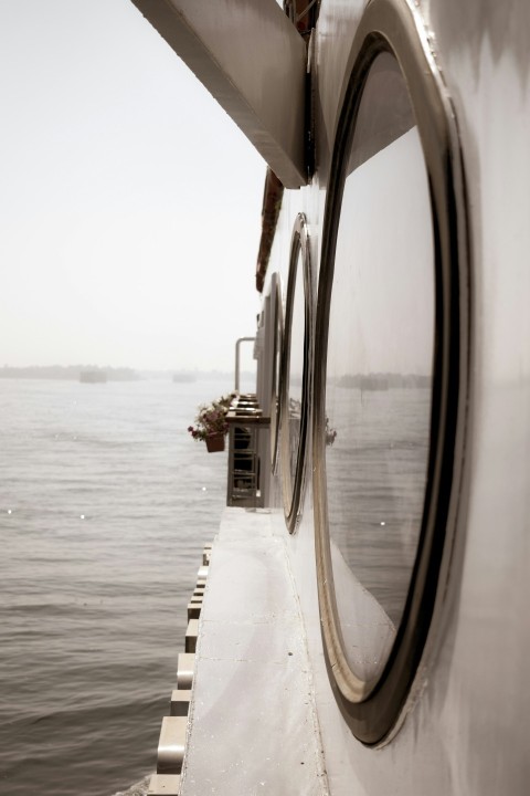 a view of the water from the front of a boat poO7