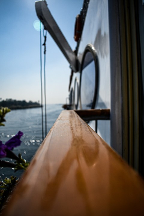 a view of the water from the front of a boat QV3MM