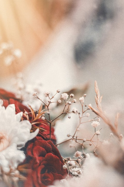 a bouquet of flowers sitting on top of a table