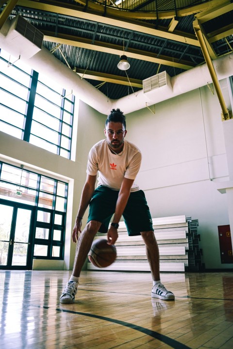 a man playing basketball