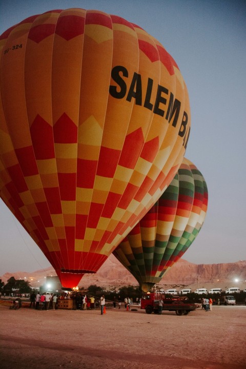 two hot air balloons