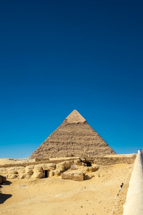 a pyramid in the desert