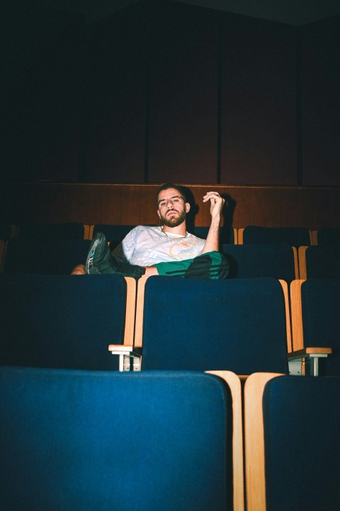 a person sitting on a couch