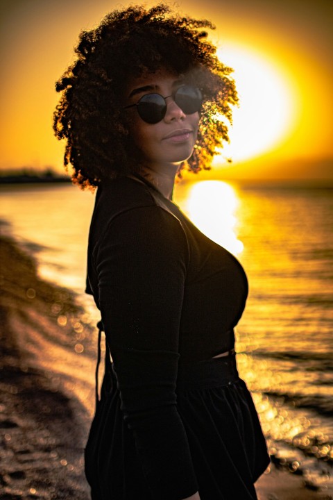 a person standing on a beach