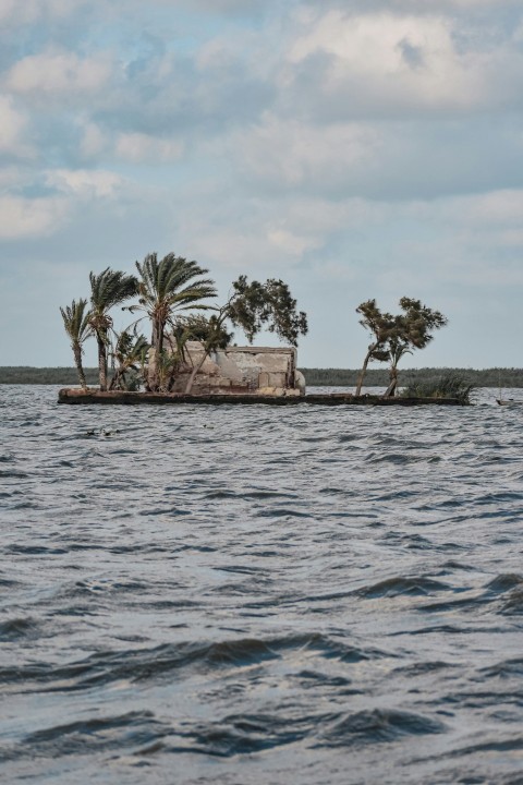 a small island in the middle of a body of water