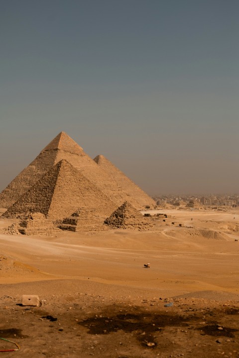 the pyramids of giza are in the desert