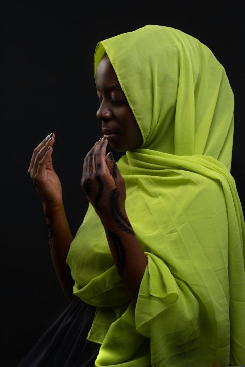 a person in a green dress