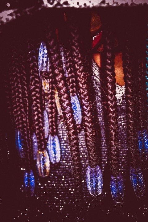 a close up of a bunch of braids