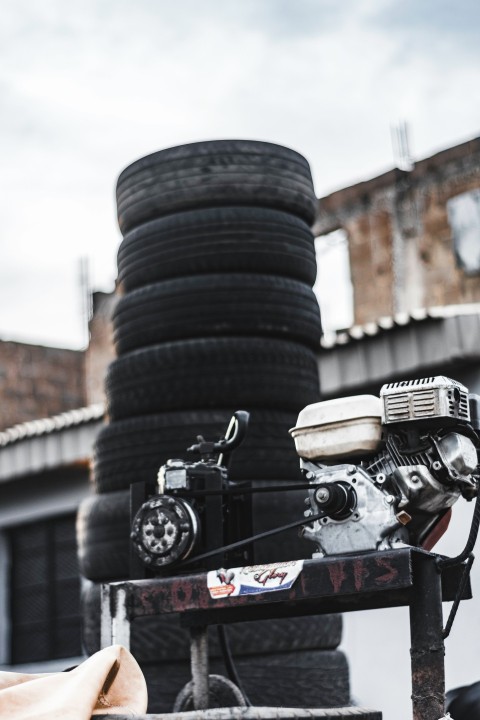 black and red motorcycle engine