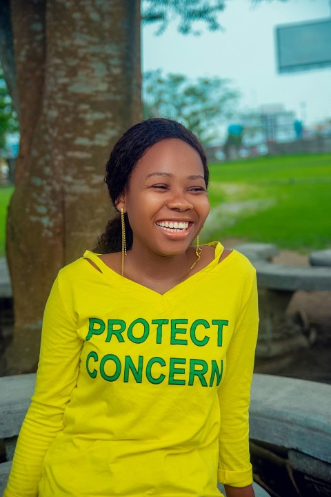 a woman smiling for the camera