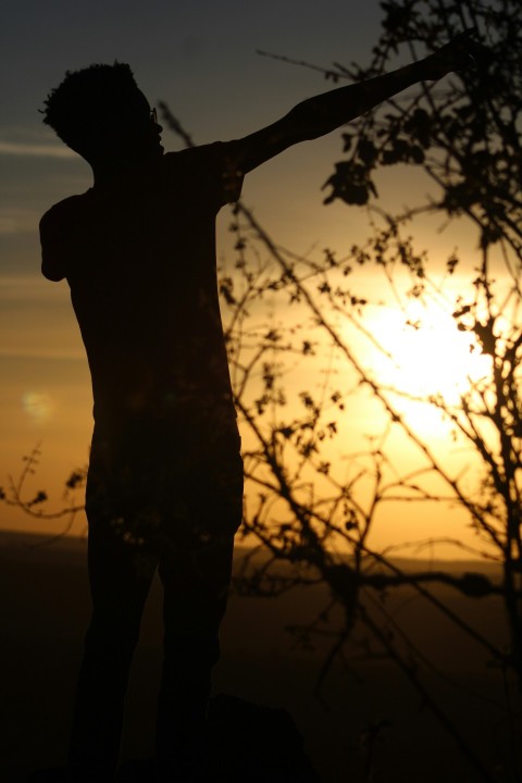 a silhouette of a man holding a baseball bat ncwn8L