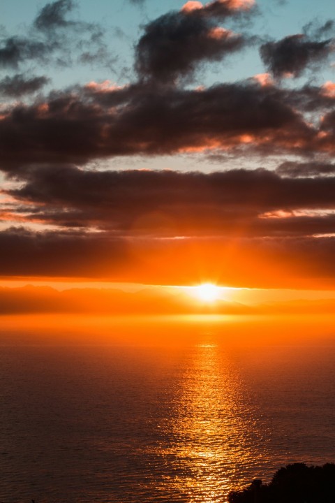 body of water under cloudy sky during sunset