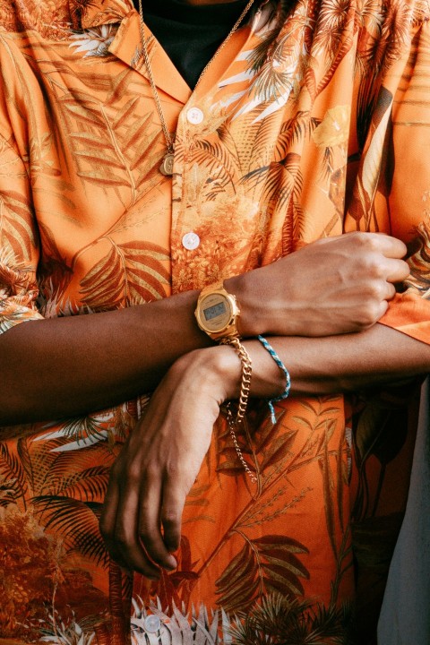 a close up of a person wearing a watch