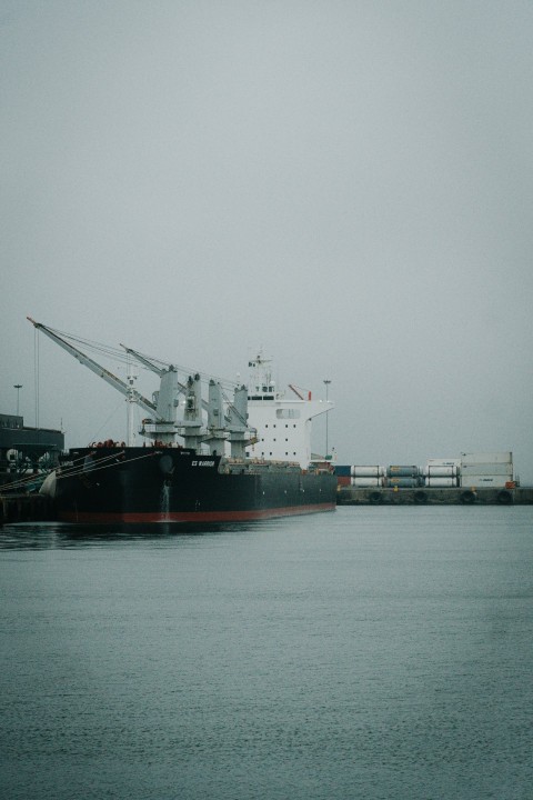 a large cargo ship in a body of water