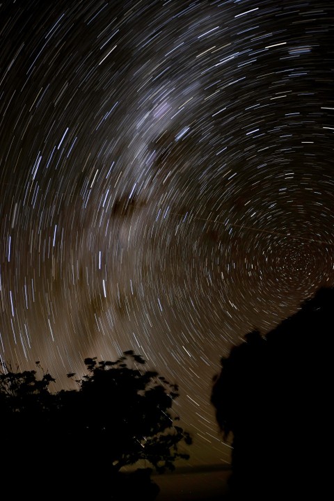 time lapse photography of stars during night time