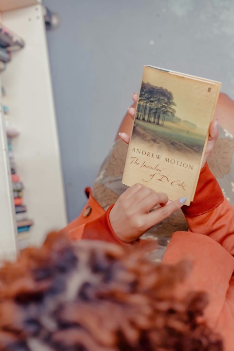 a person holding a book