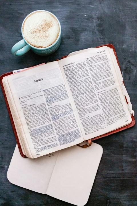 white book page on blue table