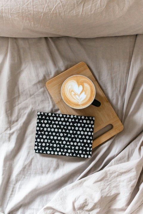 black and white polka dot box on white textile