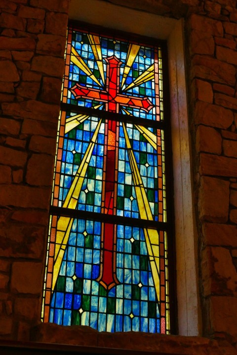 a stained glass window