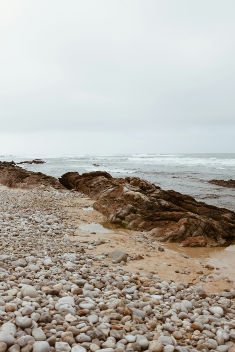 brown rock formation on sea shore during daytime