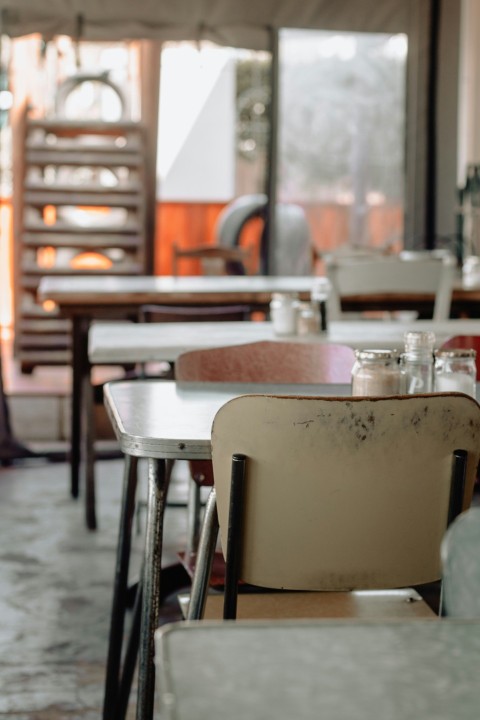 white table with chair