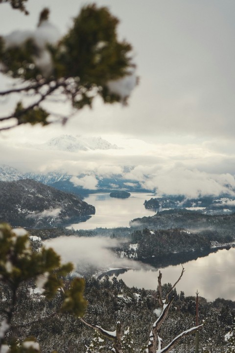 a view of a lake from a high point of view