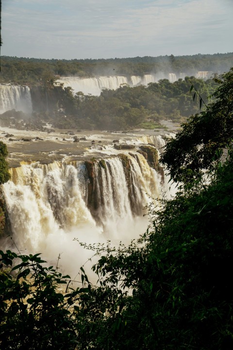 a view of a waterfall from a distance