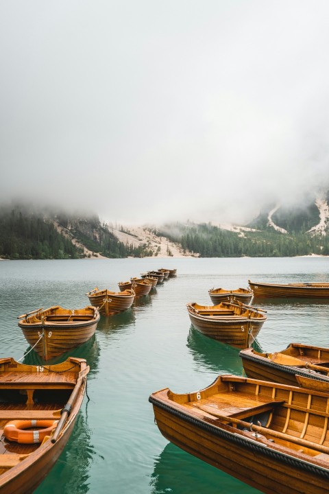 a bunch of boats that are sitting in the water